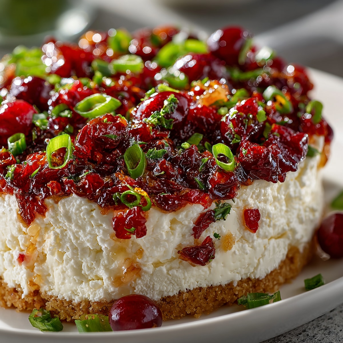 Festive Cranberry Jalapeño Cream Cheese is a vibrant appetizer perfect for crackers, ready to serve now.
