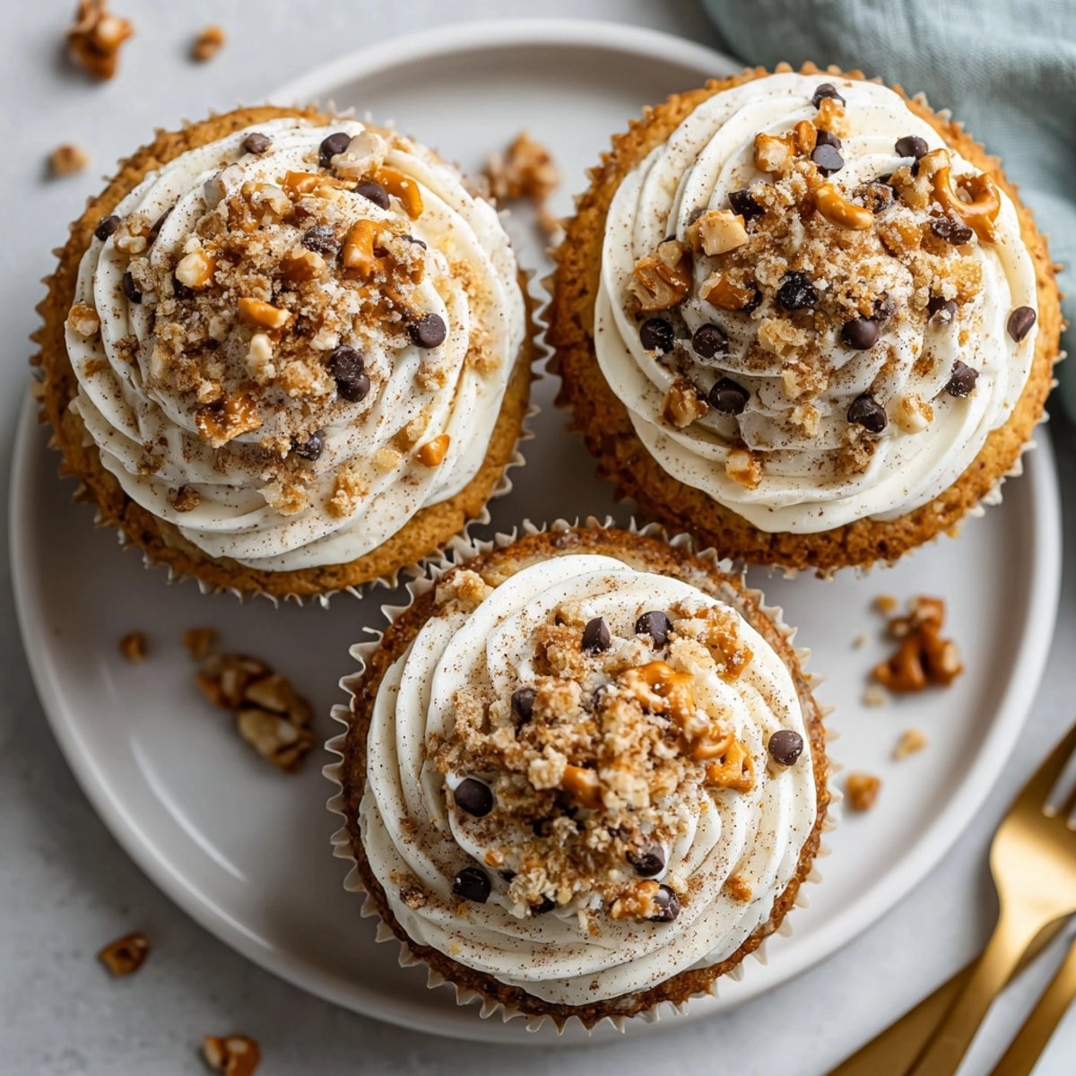Festive display of Chaos Cake Pumpkin Spice Cupcakes, showcasing their rich pumpkin color and tempting, swirling frosting.