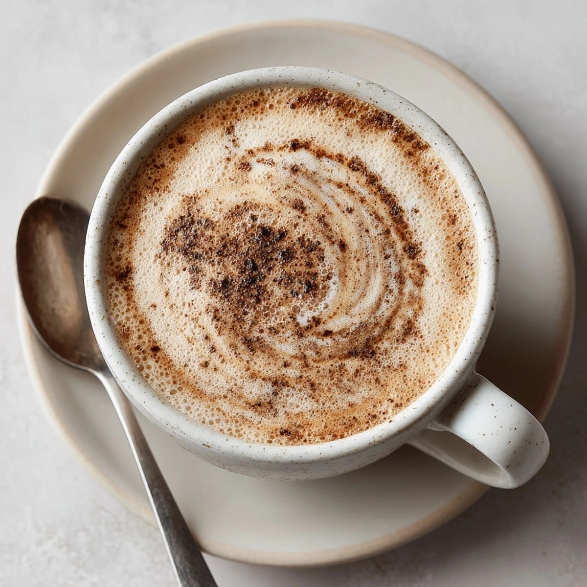 Homemade Low-Cost Spiced Chai Latte, cozy and inviting on a rustic kitchen table.