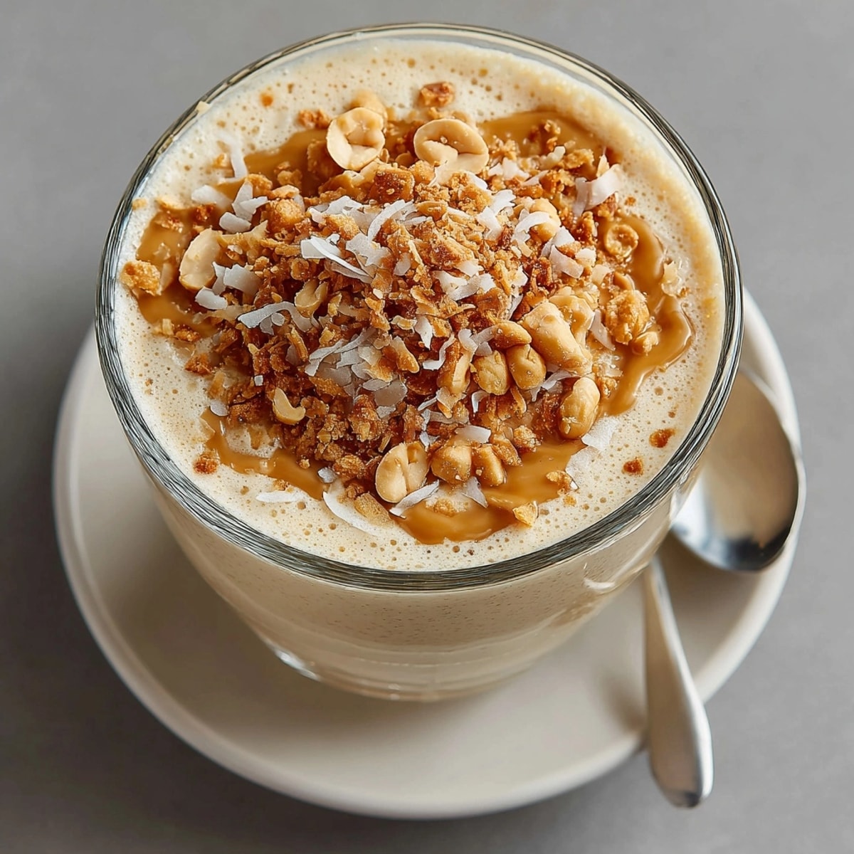 Refreshing Thai Coconut Peanut Butter Smoothie recipe: enjoy this tropical, nutty, healthy beverage.