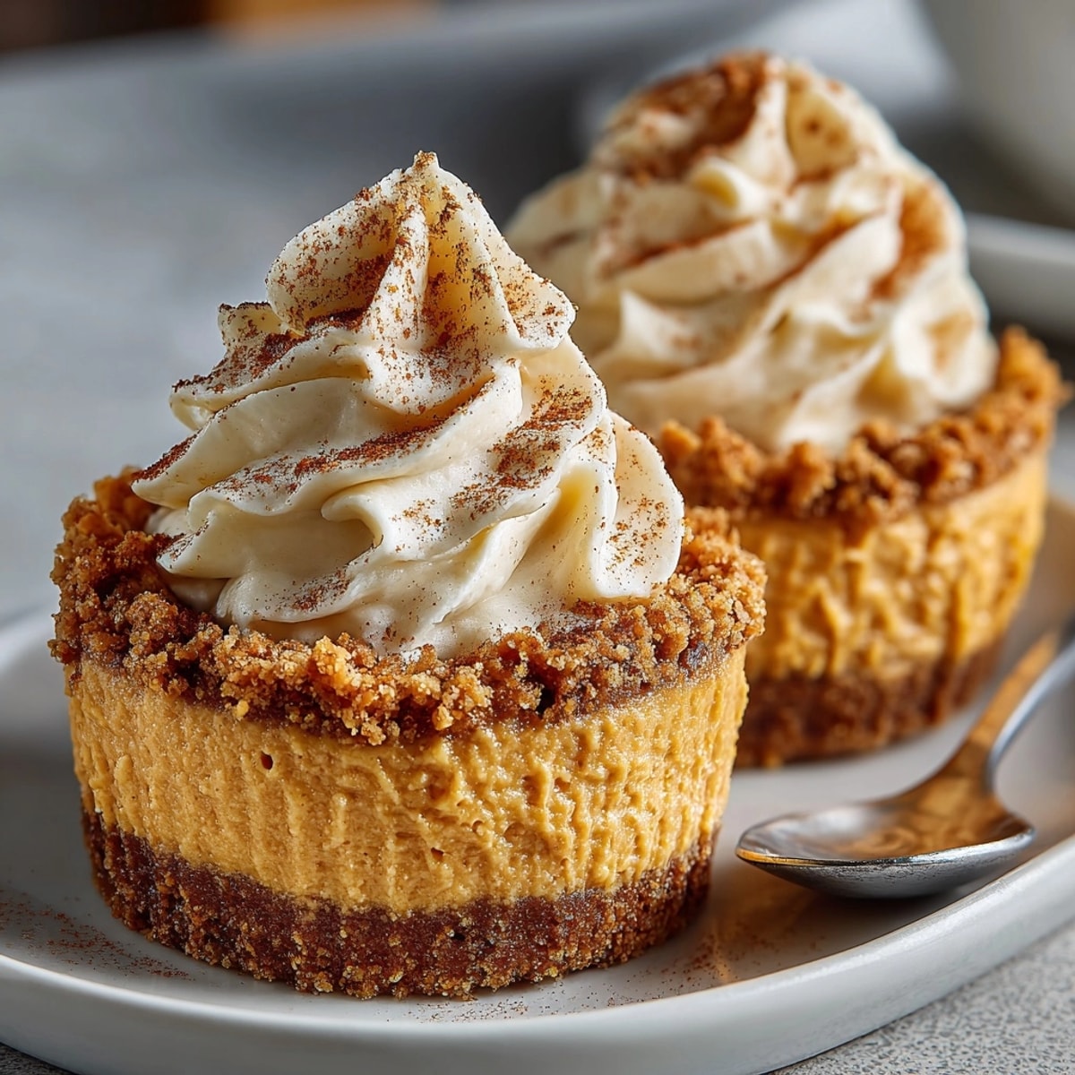 Golden crusts cradle spiced pumpkin filling in these No-Bake Mini Pumpkin Pies.