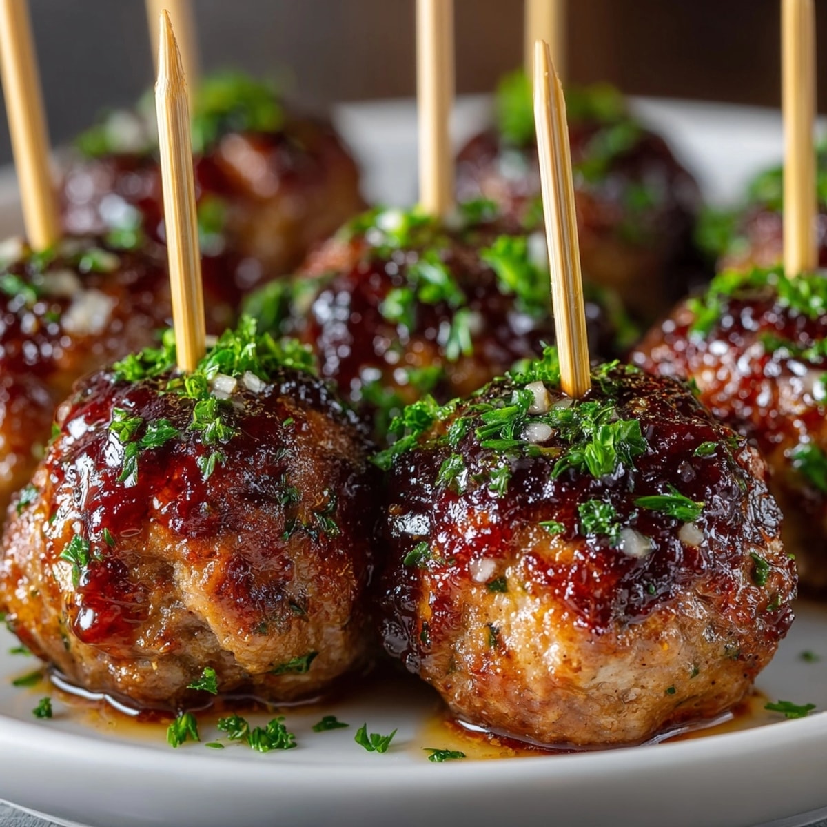 Savory-sweet Honey Garlic Cocktail Meatballs, baked until tender, a perfect party appetizer.