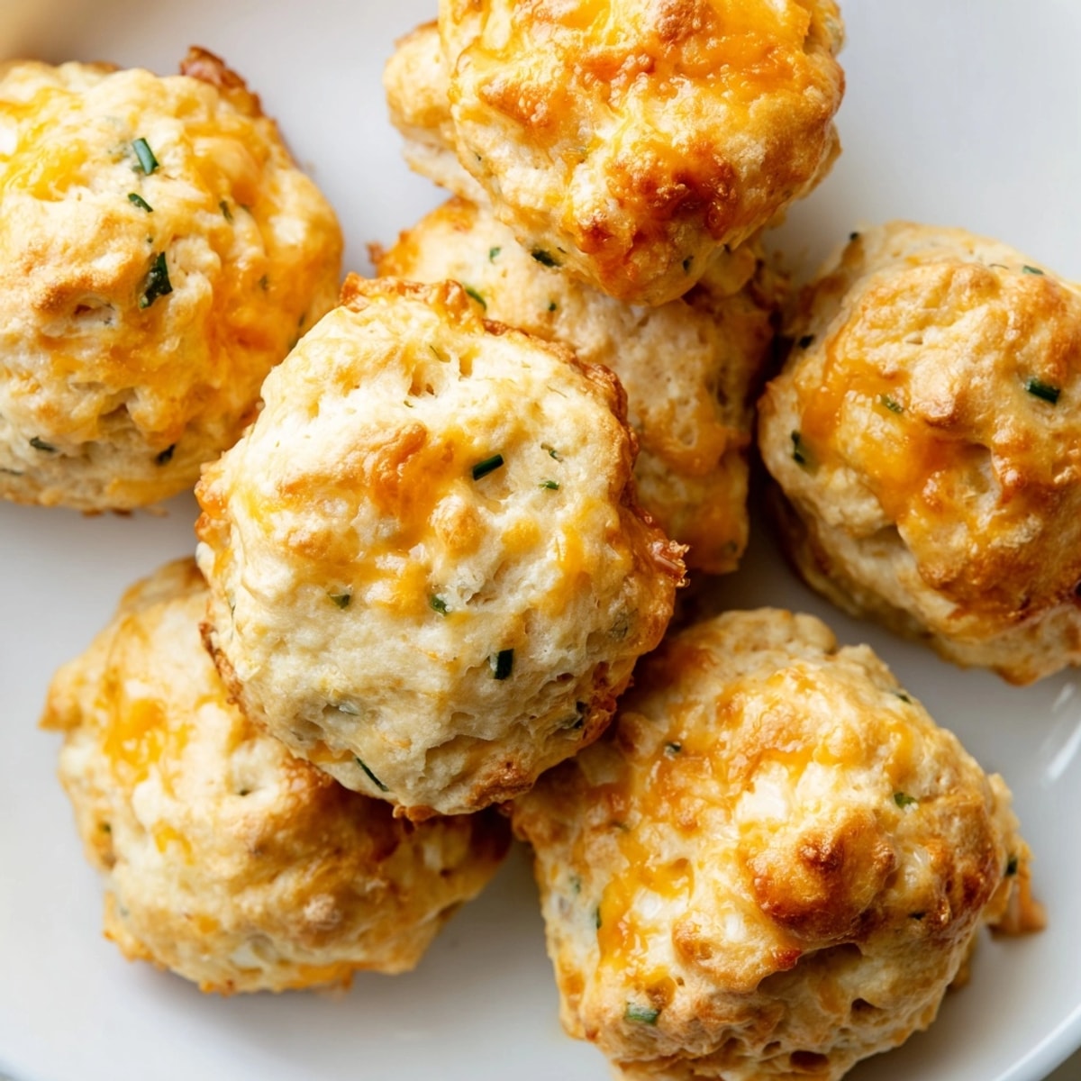 Close-up of warm, filled Ranch Chicken Biscuit Poppers: savory, cheesy chicken bites.