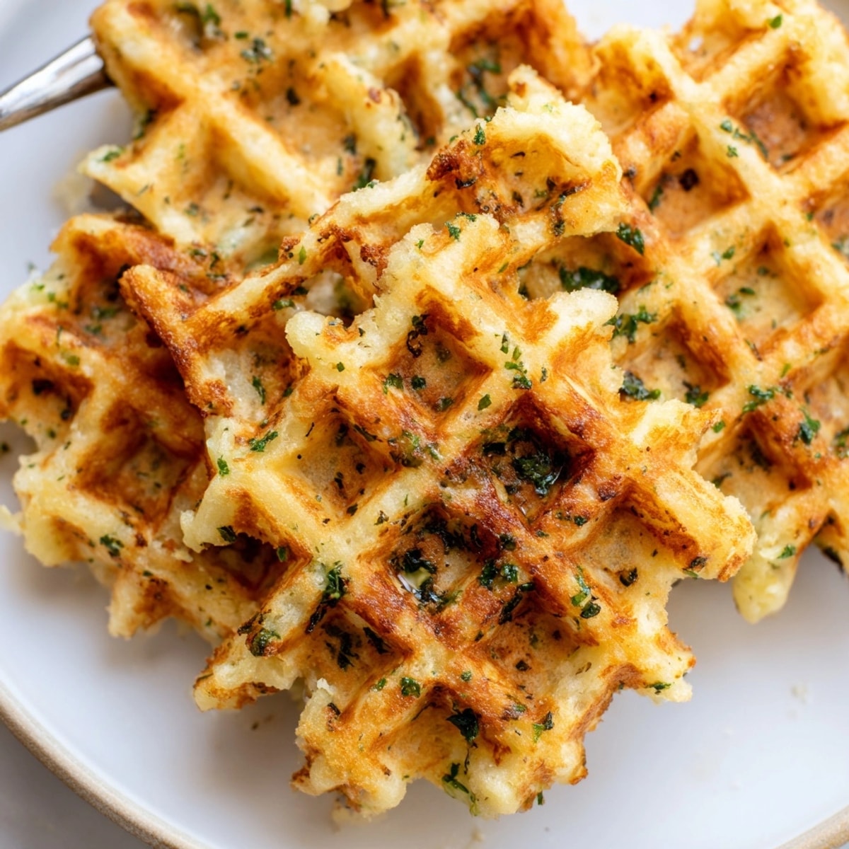 Imagine the aroma of warm Garlic Bread Waffles with Parmesan, a comforting Italian fusion.