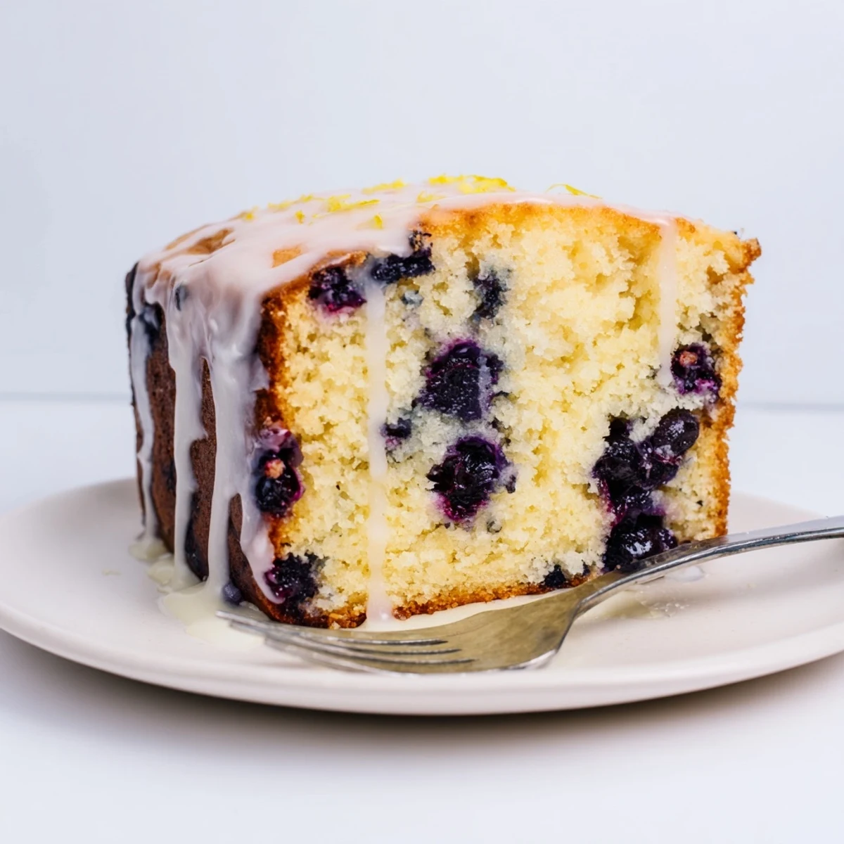 Deliciously baked blueberry lemon pancake bread, best served warm with maple syrup.