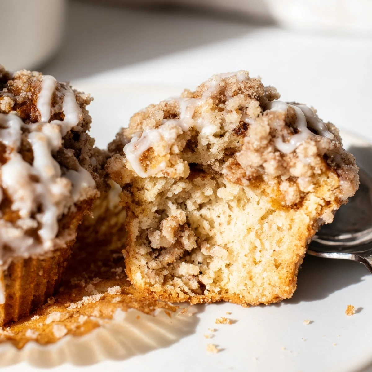 Warm Festive Eggnog Christmas Cookie Muffins, infused with holiday spices and sweetness.  
