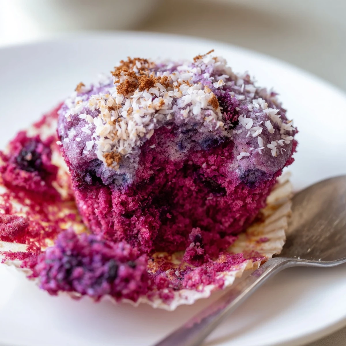Delicious Ube Cranberry Mochi Muffins, ideal for breakfast or a delightful snack treat.