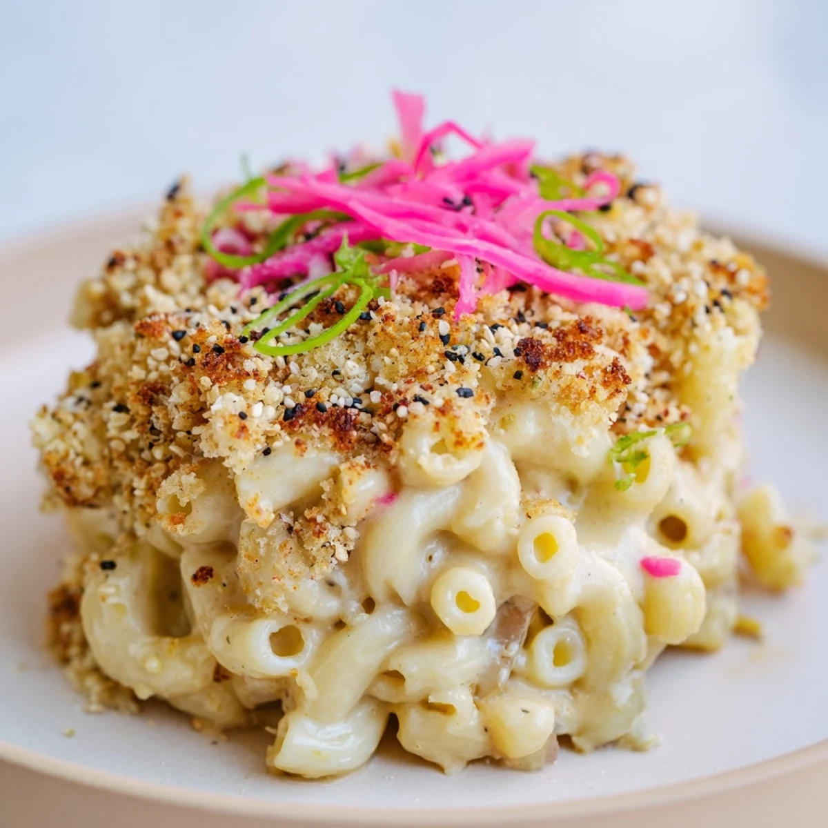 Golden Katsu Curry Mac & Cheese, blending rich flavors with crispy texture, ideal for sharing.