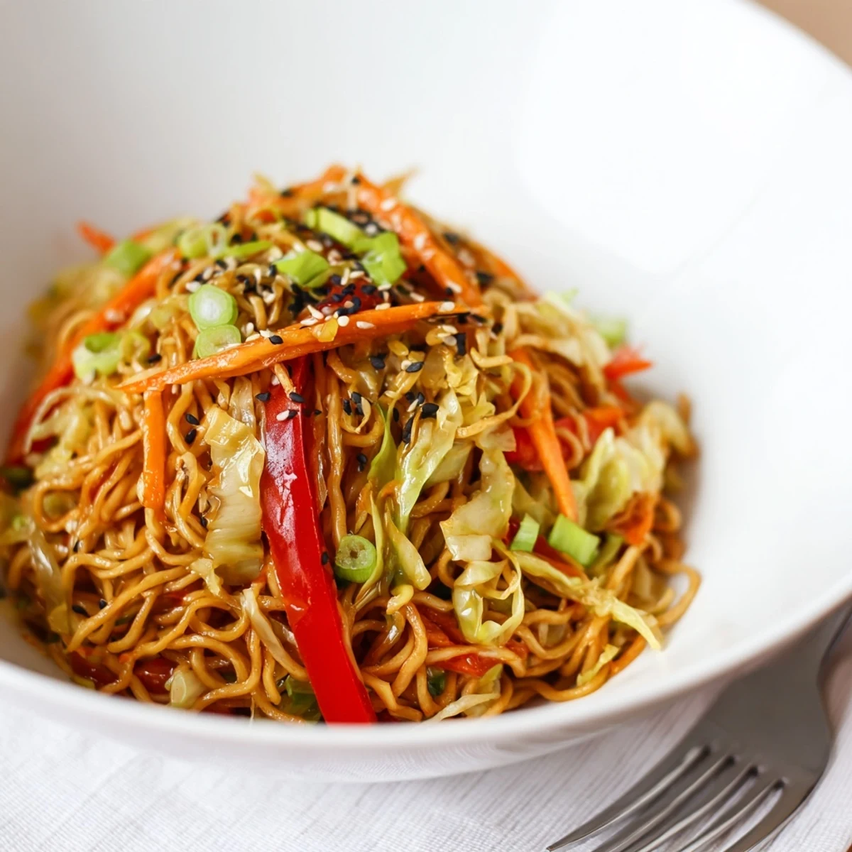Quick, flavorful Cabbage Stir Fry with Ramen makes a perfect weeknight dinner.