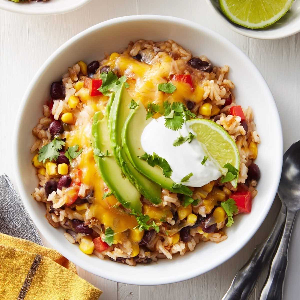 Quick and easy Microwave Enchilada Bowl, bursting with flavor and colorful veggies.  