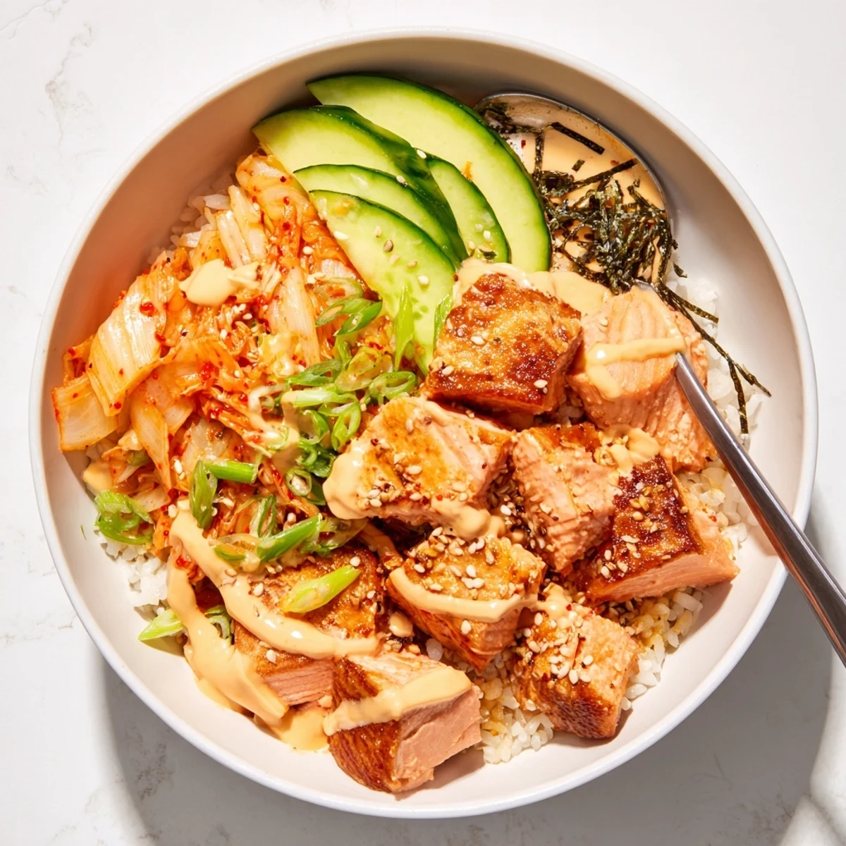 Crispy Salmon Rice Bowl