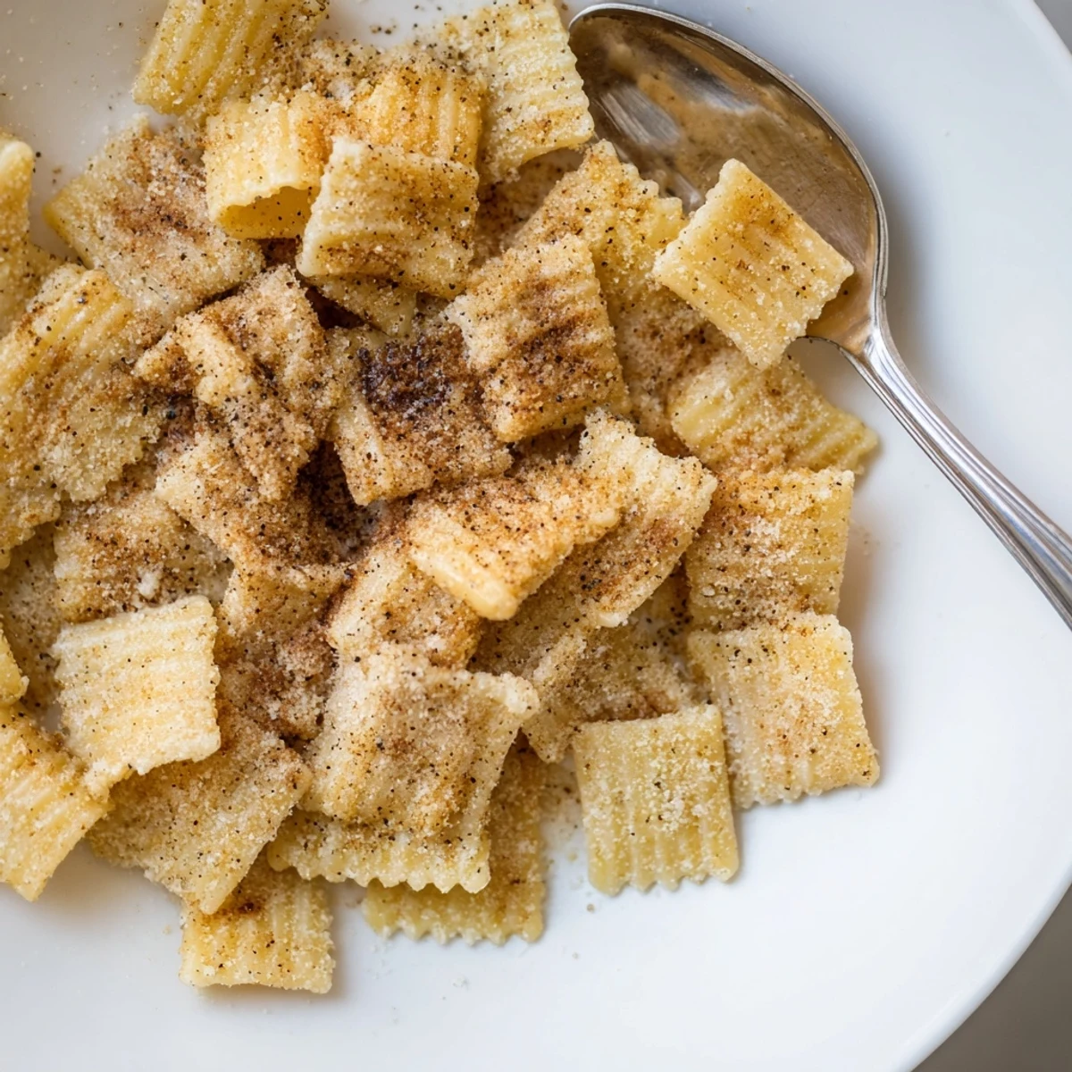 Tender pasta transformed into crunchy Pasta Chips Seasoned Variety for a delicious snack.