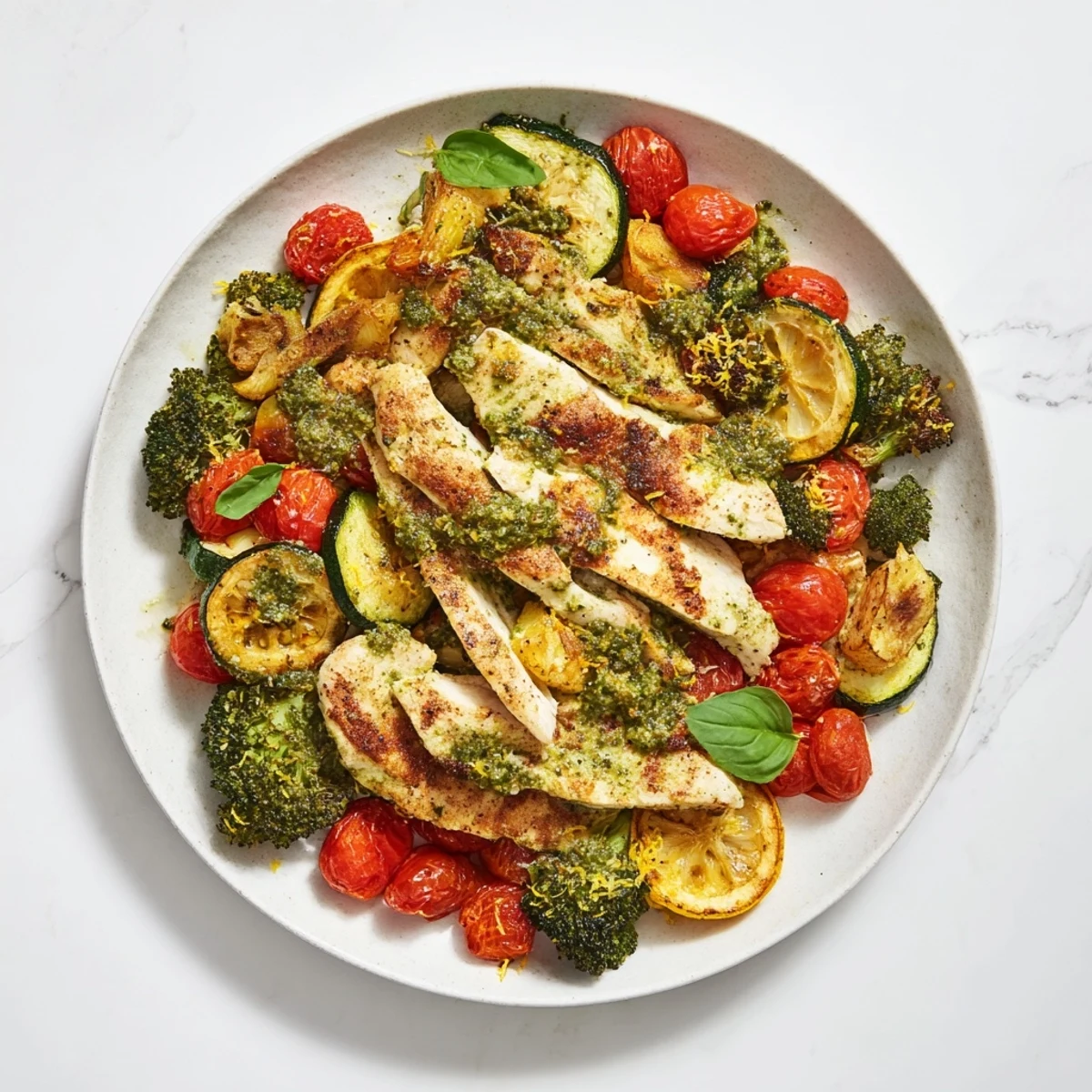Quick lemon pesto chicken dinner